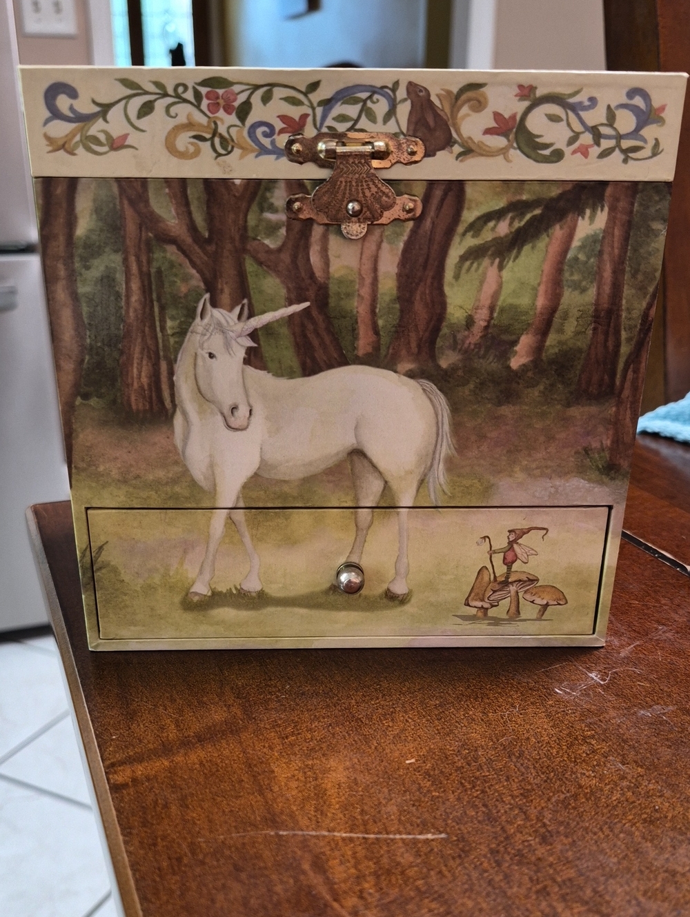 Unicorn Musical Jewelry Chest - Cream/White